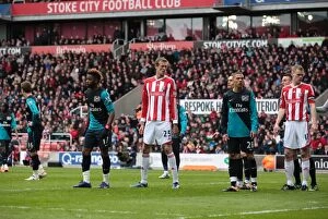 Images Dated 28th April 2012: Stoke City vs Arsenal Clash: A Battle at Bet365 Stadium - April 28, 2012