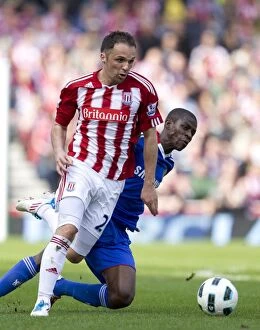 Images Dated 2nd April 2011: Stoke City vs Chelsea: Clash at the Bet365 Stadium - April 2, 2011