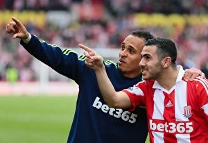 Images Dated 13th May 2014: Stoke City vs Fulham: Battle at the Bet365 Stadium (May 3, 2014)