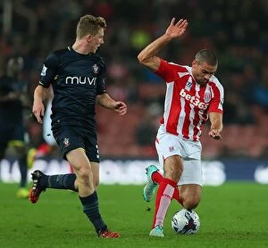 Images Dated 3rd November 2014: Stoke City vs Southampton: Battle at the Bet365 Stadium - October 29, 2014