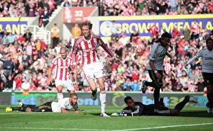 Peter Crouch Collection: Stoke City vs Swansea City Clash: September 29, 2012 at Bet365 Stadium