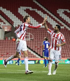 Images Dated 28th August 2012: Stoke City vs Swindon Town: Clash at the Bet365 Stadium (August 28, 2012)