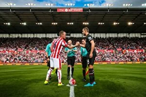 Images Dated 29th August 2015: Stoke City vs. West Bromwich Albion: Clash at the Bet365 Stadium - August 29, 2015