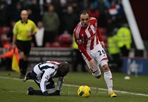 Images Dated 21st January 2012: Stoke City vs. West Bromwich Albion: Clash at the Bet365 Stadium (January 21, 2012)