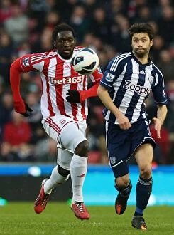 Images Dated 16th March 2013: Stoke City vs. West Bromwich Albion: Clash at the Bet365 Stadium - March 16, 2013