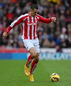 Geoff Cameron Collection: Stoke City vs. West Ham United: A Football Rivalry at Bet365 Stadium - November 1, 2014