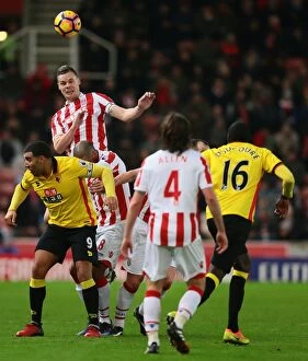 Images Dated 3rd January 2017: Stoke City's 2-0 Premier League Victory: Shawcross and Crouch Strike Against Watford
