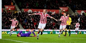 Stoke City v Watford Collection: Stoke City's 2-0 Premier League Victory Over Watford: Shawcross and Crouch Strike at bet365 Stadium