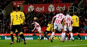 Images Dated 3rd January 2017: Stoke City's Shawcross and Crouch Secure 2-0 Victory over Watford in Premier League Clash